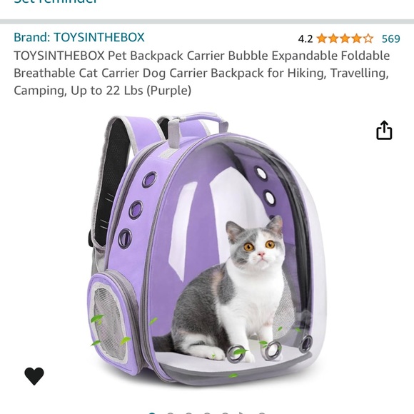 Lilac Cat Backpack - Picture 3 of 3